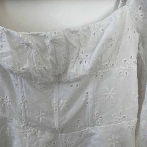 ⭐️ Barrera Eyelet Cottage Coquette Girly Classy Classic Picnic Chic Mini Dress - Picture 8 of 8